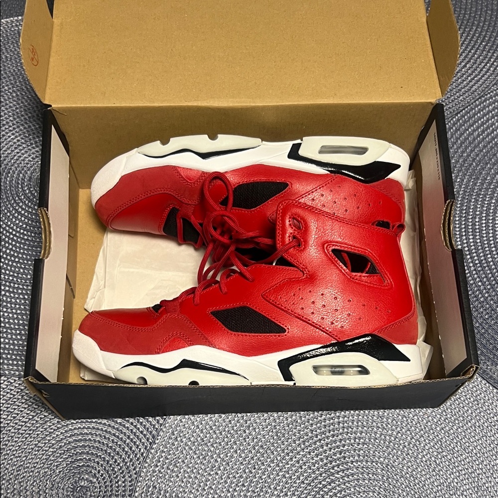 Air Jordan Red and Black High-Top Sneakers